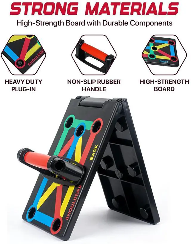 Alt view image 3 of 7 - Push Up Board for Men, Foldable Push Up Board, Multifunctional Pushup Stand, Muscle Board Rack Professional Strength Training Equipment for Man and Women at Home Gym Chest/Back/Abs Training