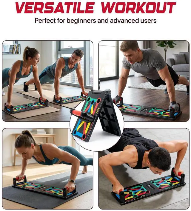 Alt view image 4 of 7 - Push Up Board for Men, Foldable Push Up Board, Multifunctional Pushup Stand, Muscle Board Rack Professional Strength Training Equipment for Man and Women at Home Gym Chest/Back/Abs Training