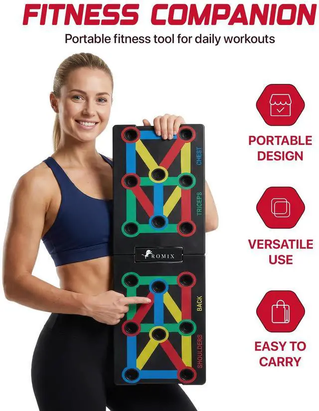 Alt view image 5 of 7 - Push Up Board for Men, Foldable Push Up Board, Multifunctional Pushup Stand, Muscle Board Rack Professional Strength Training Equipment for Man and Women at Home Gym Chest/Back/Abs Training