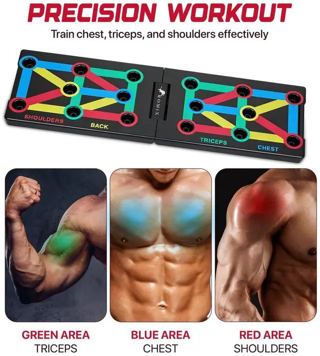 Alt view image 6 of 7 - Push Up Board for Men, Foldable Push Up Board, Multifunctional Pushup Stand, Muscle Board Rack Professional Strength Training Equipment for Man and Women at Home Gym Chest/Back/Abs Training