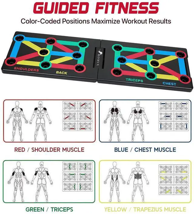 Alt view image 7 of 7 - Push Up Board for Men, Foldable Push Up Board, Multifunctional Pushup Stand, Muscle Board Rack Professional Strength Training Equipment for Man and Women at Home Gym Chest/Back/Abs Training