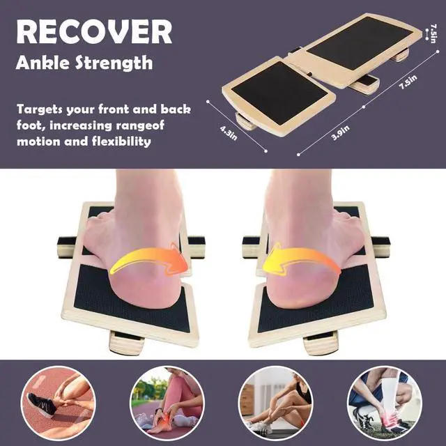 Alt view image 2 of 7 - Ankle Balance Board for Stability & Strength Training Single Leg Balance Board Wobble Board Balance Trainer for Ankle Strengthener, Axis Board for Home Gym, Rehab & Athletic Training