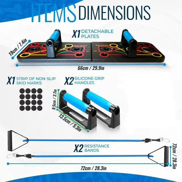 Alt view image 3 of 5 - Multi-use 10 in 1 Push Up Board for Upper Body Strength Training. Push up board with resistance bands attachments for home workouts.