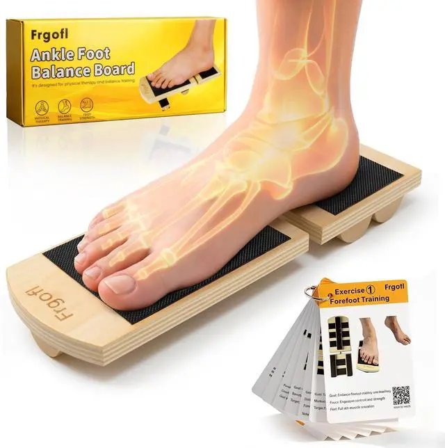 Main image of Balance Board for Ankle Strengthening & Physical Therapy - Adjustable Single Leg Board for Recovery from Sprains, Plantar Fasciitis | Stability Trainer with Video Guide and Carry Bag