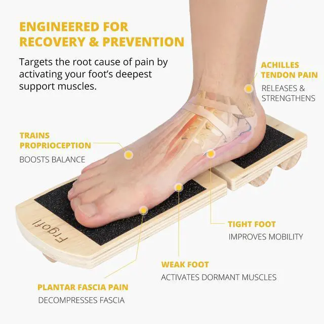 Alt view image 3 of 7 - Balance Board for Ankle Strengthening & Physical Therapy - Adjustable Single Leg Board for Recovery from Sprains, Plantar Fasciitis | Stability Trainer with Video Guide and Carry Bag