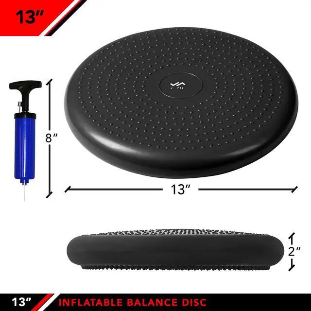 Alt view image 2 of 7 - Inflatable Balance and Stability Disc, Black, 13-Inch