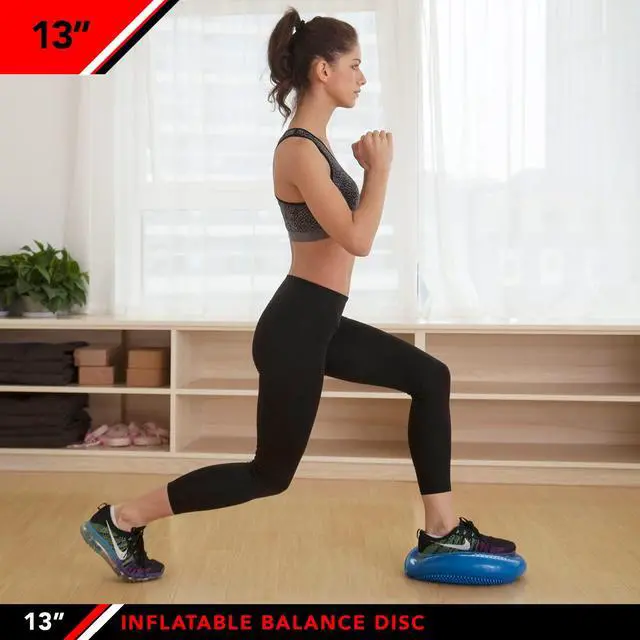 Alt view image 5 of 7 - Inflatable Balance and Stability Disc, Black, 13-Inch
