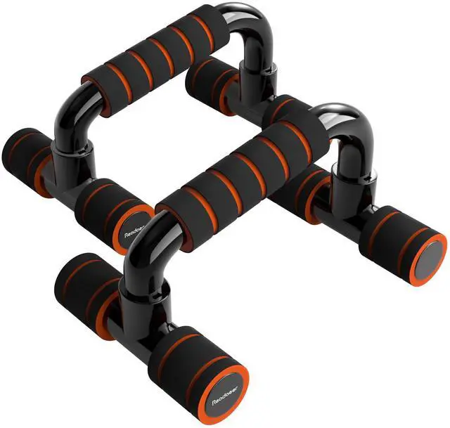 Main image of Push Up Bars Gym Exercise Equipment Fitness 1 Pair Pushup Handles with Cushioned Foam Grip and Non-Slip Sturdy Structure Push Up Bars for Men & Women (Orange)