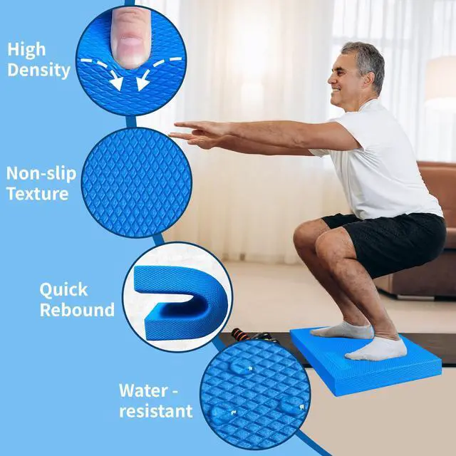 Alt view image 3 of 7 - Professional Foam Balance Pad 15.8 x 13.2 x 2 inch, Large Balance Pads for Physical Therapy, Foam Balance Board for Rehabilitation Stability Workout Knee and Ankle Exercise Strength Training