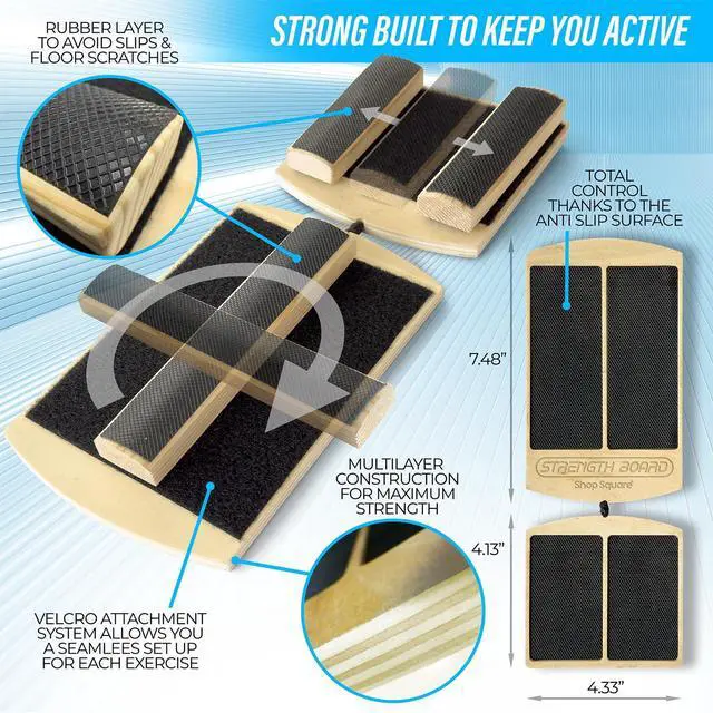 Alt view image 4 of 6 - Board for Ankle Mobility, Single Leg Balance Board, Foot Strengthener, Trainer for Plantar Fasciitis, Sprains, Posture Correction - Toe Spacers & Travel Bag Included