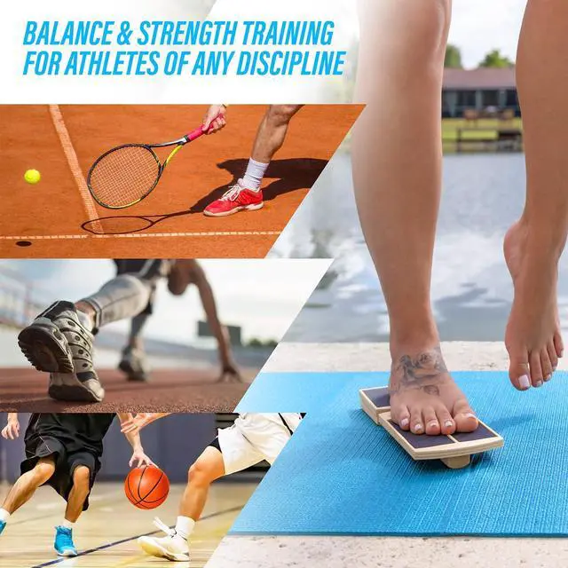 Alt view image 5 of 6 - Board for Ankle Mobility, Single Leg Balance Board, Foot Strengthener, Trainer for Plantar Fasciitis, Sprains, Posture Correction - Toe Spacers & Travel Bag Included