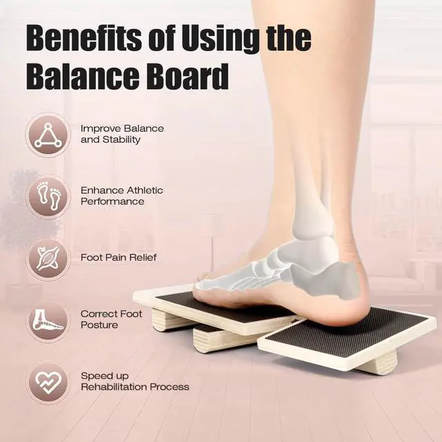 Alt view image 2 of 7 - Ankle Balance Board, Foot Trainer, Ankle Strengthener Set, Single Foot Balancing Board, Posture Corrector, Foot Strengthening Trainer for Sprained Ankle Valgus