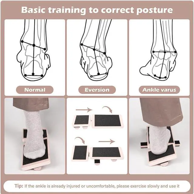 Alt view image 3 of 7 - Ankle Balance Board, Foot Trainer, Ankle Strengthener Set, Single Foot Balancing Board, Posture Corrector, Foot Strengthening Trainer for Sprained Ankle Valgus
