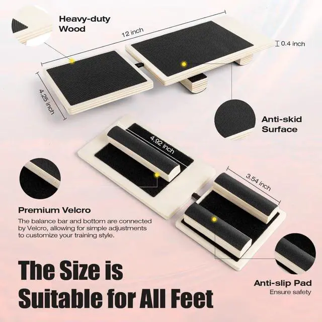 Alt view image 4 of 7 - Ankle Balance Board, Foot Trainer, Ankle Strengthener Set, Single Foot Balancing Board, Posture Corrector, Foot Strengthening Trainer for Sprained Ankle Valgus