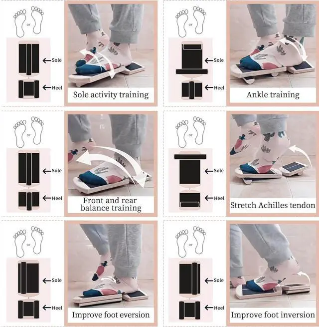 Alt view image 7 of 7 - Ankle Balance Board, Foot Trainer, Ankle Strengthener Set, Single Foot Balancing Board, Posture Corrector, Foot Strengthening Trainer for Sprained Ankle Valgus