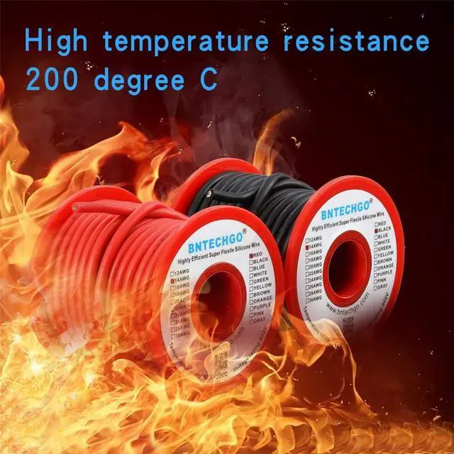 Alt view image 7 of 7 - 14 Gauge Silicone Wire Spool red and Black Each 25ft Flexible 14 AWG Stranded Tinned Copper Wire