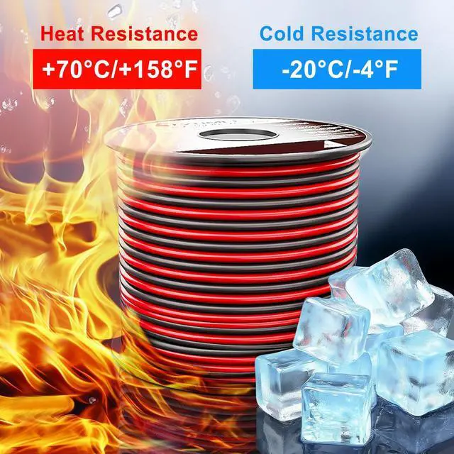 Alt view image 5 of 7 - 100FT 14/2 Gauge Red Black Cable Hookup Electrical Wire LED Strips Extension Wire 12V/24V DC, 14AWG Flexible Extension Cord for LED Ribbon Lamp Tape Lighting