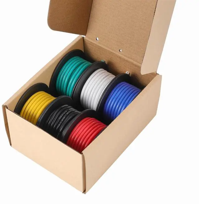 Alt view image 5 of 7 - 14AWG Silicone Wire 13.2ft (4m) 6 Colors - Flexible Tinned Copper Stranded Wire 600V High Temp Resistant (OD:3.5mm) for Automotive, Marine, DIY Electrical Wiring
