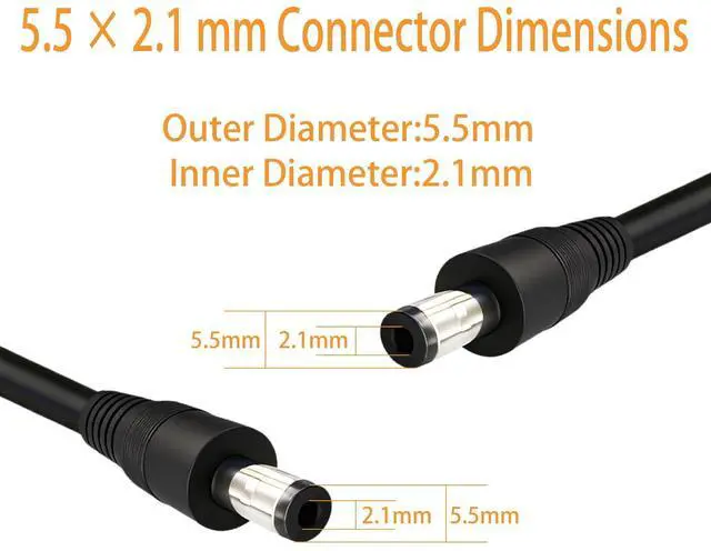 Alt view image 4 of 7 - 9.8FT 14AWG 5521mm Male-to-Male Connector, 12V/24V/36V DC Extension Cable(Black), Suitable for LED Strip, CCTV Camera, Car Cooler, Solar Panel 1PCS