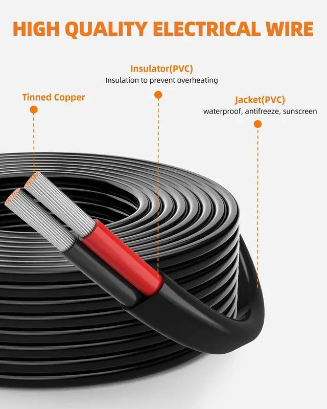 Alt view image 2 of 7 - 16 Gauge Wire, 16 AWG 2 Conductor Electrical Wire, Flexible/Oxygen-Free Tinned Copper/Stranded PVC 16/2 Cord for Automotive, Marine, LED Strips, Solar, RV, Lighting (30FT)