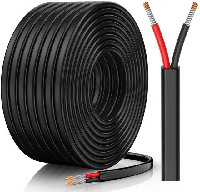 Main image of 14 Gauge Wire, 14 AWG 2 Conductor Electrical Wire, Flexible/Oxygen-Free Tinned Copper/Stranded PVC 14/2 Cord for Automotive, Marine, LED Strips, Solar, RV, Lighting (30FT)
