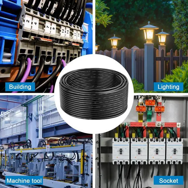 Alt view image 6 of 6 - THHN Wire 14 Gauge 25 FT Stranded Copper Wire, 14 AWG Copper Wire Rated up to 600V Building Wire Nylon Jacket for Residential, CNC, Ground, Industrial (14 Gauge, Black)