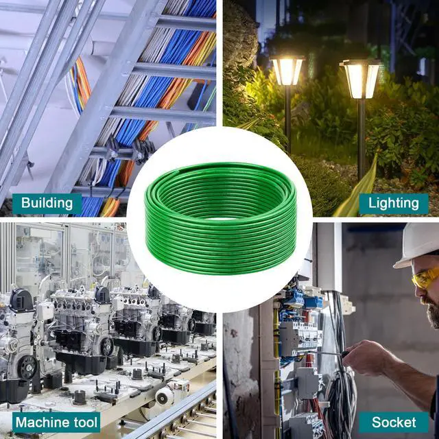 Alt view image 6 of 6 - THHN Wire 12 Gauge 25 FT OFC Electrical Wire, 12 AWG Solid Copper Wire Rated up to 600V Building Wire Nylon Jacket for Residential, CNC, Ground, Industrial (12 Gauge, Green)