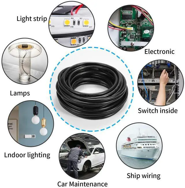 Alt view image 6 of 7 - 12 Gauge 2 Conductor Electrical Wire 12 AWG Wire Stranded PVC Cord Oxygen-Free Copper Cable 10FT/3.1M for Outdoor Lighting Automotive Battery Solar Panel (12/2AWG-10FT)