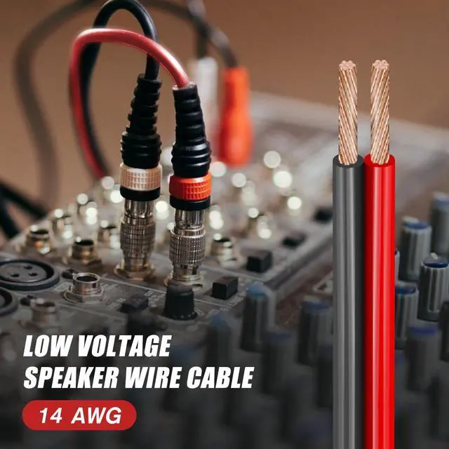 Alt view image 4 of 7 - 14 Gauge Wire, 14 AWG Electrical Wire Cable, 2 Conductors Red Black Wire, Copper Clad Aluminum(CCA) Flexible PVC Extension Cord for Speaker, Hookup LED Strips, Automotive 12V/24V DC (50FT)
