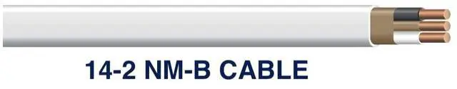Alt view image 2 of 3 - 25 Feet 14/2 Type NM-B Copper. #14 AWG, 2 Conductors with Ground. Insulated Jacket White