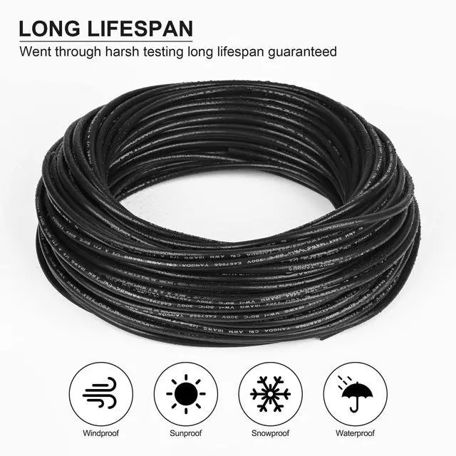 Alt view image 4 of 6 - 14 Gauge Wire 2 Conductor 14 AWG Electrical Wire Stranded PVC Cord Oxygen-Free Copper Cable 26FT Pure Copper Flexible Cable Wire Cord for LED Lamp Lighting Strips Automotive (14AWG-2C, 26FT)