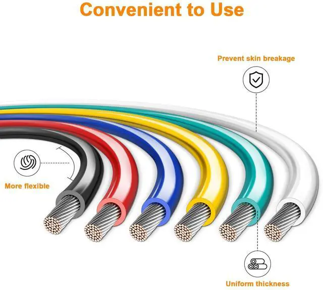 Alt view image 4 of 6 - 14 Gauge Wire 200FT, 14 AWG Auto 100ft Each Spool, 2 Colors Copper Clad Aluminium Low Voltage Electrical Wire 14 Gauge, Hookup Wire Kit for Breadboard/Automotive/DIY/Battery