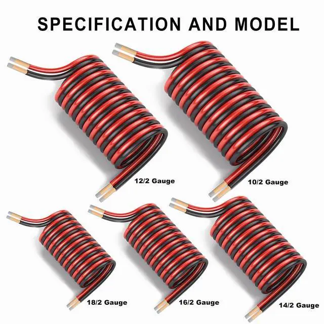 Alt view image 5 of 5 - 100FT 12 Gauge 2 Cord Copper Clad Aluminum Electrical Wire Extension Cable 12/2 CL2 Rated 12 AWG for LED Strips, Lights, Lamps, Automotive, Boats, Speakers, Audio