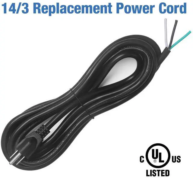 Alt view image 2 of 7 - 6ft 14 Gauge 3 Prong Heavy Duty Replacement Power Supply Cord Cable 110V 115V 120V Pigtail for Universal AC Appliance, NEMA 5-15 Plug US SJT 14AWG (15A)