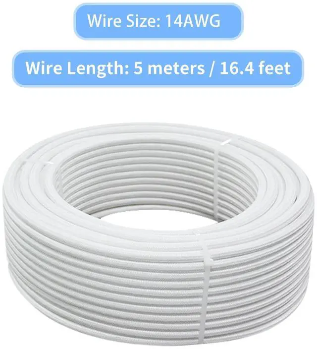 Alt view image 5 of 7 - 14 Gauge High Temperature Wire 16.4Ft, -76-932 14 AWG Mica Fiberglass Electronic Copper Wire Insulated Heat Resistant High Temp Electronical Flexible Cable for Lamp Boiler Heater Kiln