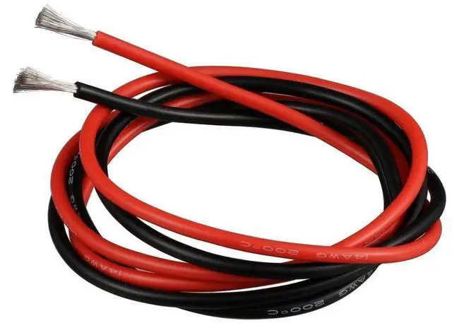 Main image of 14 Gauge Silicone Wire 10 ft red and 10 ft Black Flexible 14 AWG Stranded Tinned Copper Wire