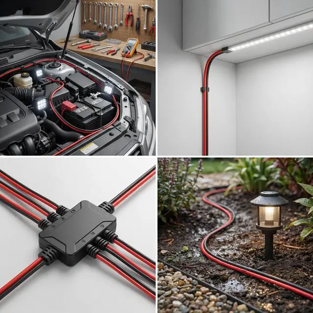 Alt view image 7 of 7 - 12 Gauge Wire 50FT, 12 AWG Red and Black 2 Conductor Speaker Wire Copper Clad Aluminum Automotive Electrical Wire 12/2 for 12V/24V DC, Automotive, Car Audio, Home Theater, LED Strips, Lighting