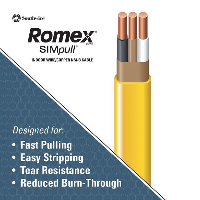 Alt view image 6 of 7 - Romex Brand Simpull Solid Indoor 12/2 W/G NMB Cable 15ft coil - SW# 28828226