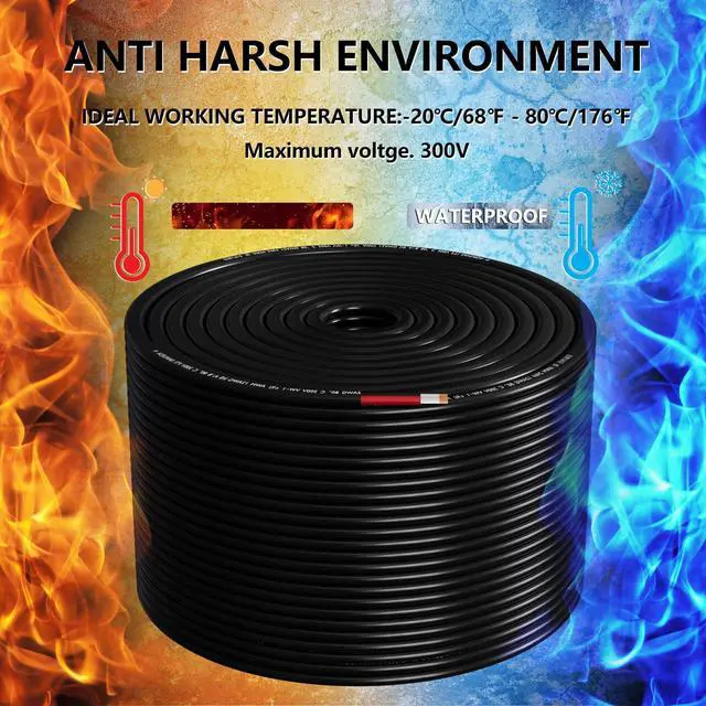 Alt view image 5 of 6 - 12 Gauge Wire 2 Core Conductor Duplex Marine Grade Dual Twin 12AWG Electrical Cable Stranded Cord PVC Insulated 12V Low Voltage/Tinned Copper/Flexible/ 12/2 Wire for Boat Automotive