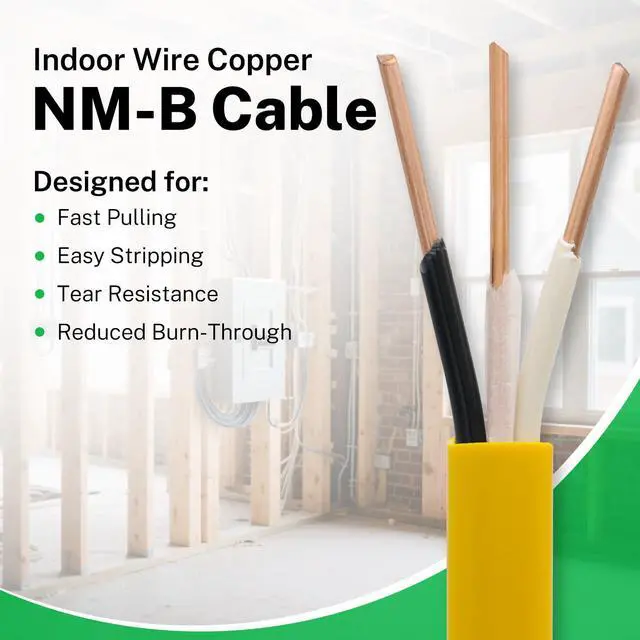 Alt view image 6 of 6 - Solid Copper Indoor NM-B 12/2 Wire with Ground 15 Feet