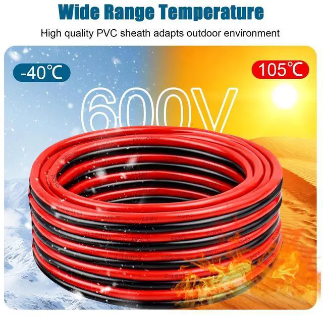 Alt view image 3 of 7 - 12 Gauge Wire 2 Conductors Copper Wire, 12 AWG Battery Cable Oxygen Free Copper Wire for Solar Panel, Automotive, Trailer, RV and Speaker (12 Gauge 20FT)