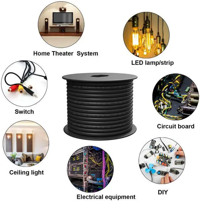 Alt view image 4 of 5 - 100 Feet 14 Gauge 2 Conductors Electrical Wire Extension Cable 14/2 CCA 14 AWG for Speaker,LED Strips,Automotive,Lamps