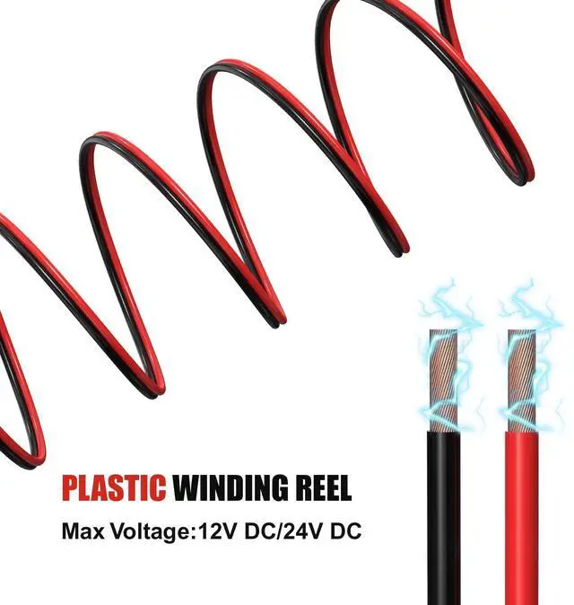 Alt view image 4 of 7 - 14 Gauge Wire, 14AWG 25FT Automotive Electrical Wire, 2 Conductor Red Black Primary Cable, Copper Clad Aluminum Wire for LED Light Strips, Car Audio, Speakers,12V/24V DC