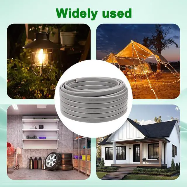Alt view image 7 of 7 - 14/2 UF-B Wire - 100FT 14 Gauge Direct Burial Electrical Cable 100% Pure Copper 14AWG 2 Connector for Underground Feeder Wet or Corrosive Locations Indoor & Outdoor etc