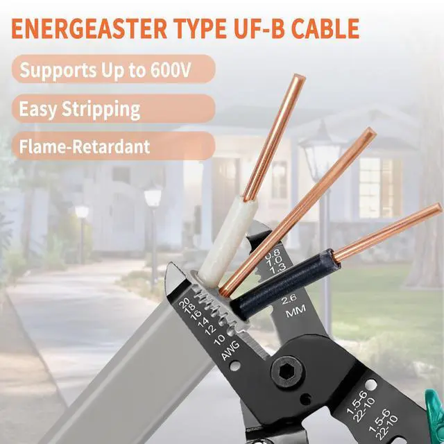 Alt view image 5 of 6 - 14/2 UF-B Wire 100FT Pure Copper Direct Burial Cable, Sunlight & Moisture Resistant, Ideal for Outdoor Lighting & Pump Installations & Residential Indoor Electrical Projects