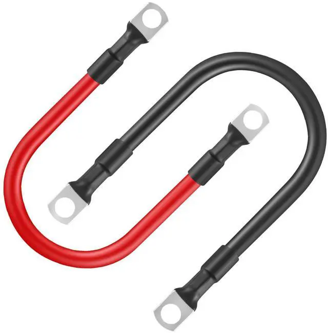 Alt view image 2 of 7 - 2AWG Pure Copper Battery Cables with 3/8" Lugs Red & Black, 1FT, 2-Pack for Car, RV, Truck, Boat, Marine, Solar Power, Motorcycle, Automotive, Off-Road, Boat Accessories