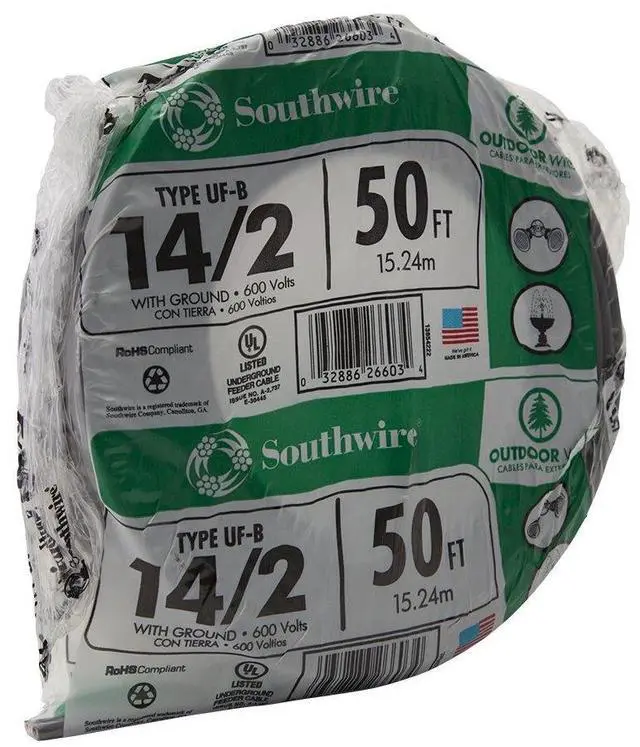 Alt view image 5 of 5 - 13054222 14/2WG UF Wire 50-Foot,Grey