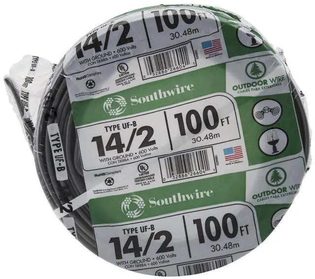 Main image of 13054226 14/2 UF W/G Hundred' Wire, Gray, Hundred Ft