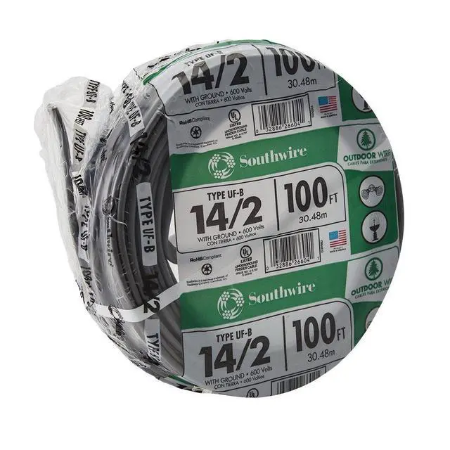 Alt view image 3 of 4 - 13054226 14/2 UF W/G Hundred' Wire, Gray, Hundred Ft