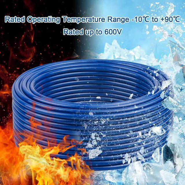Alt view image 7 of 7 - THHN Wire 12 Gauge 25FT - OFC Stranded Copper 12 AWG Electrical Building Wire 600V with Nylon Jacket and PVC Insulation for Residential, Ground, Industrial, CNC, Panel Wiring - Blue
